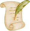 Fantasy scroll and quill